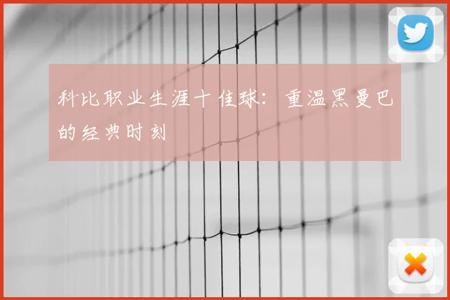 科比职业生涯十佳球：重温黑曼巴的经典时刻